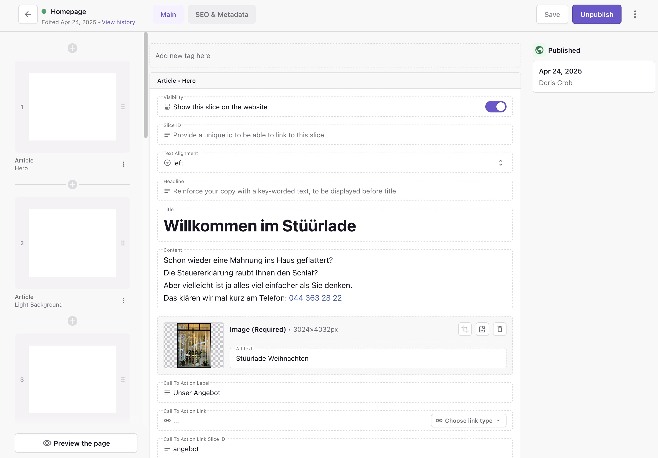 steuerladen cms